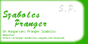 szabolcs pranger business card